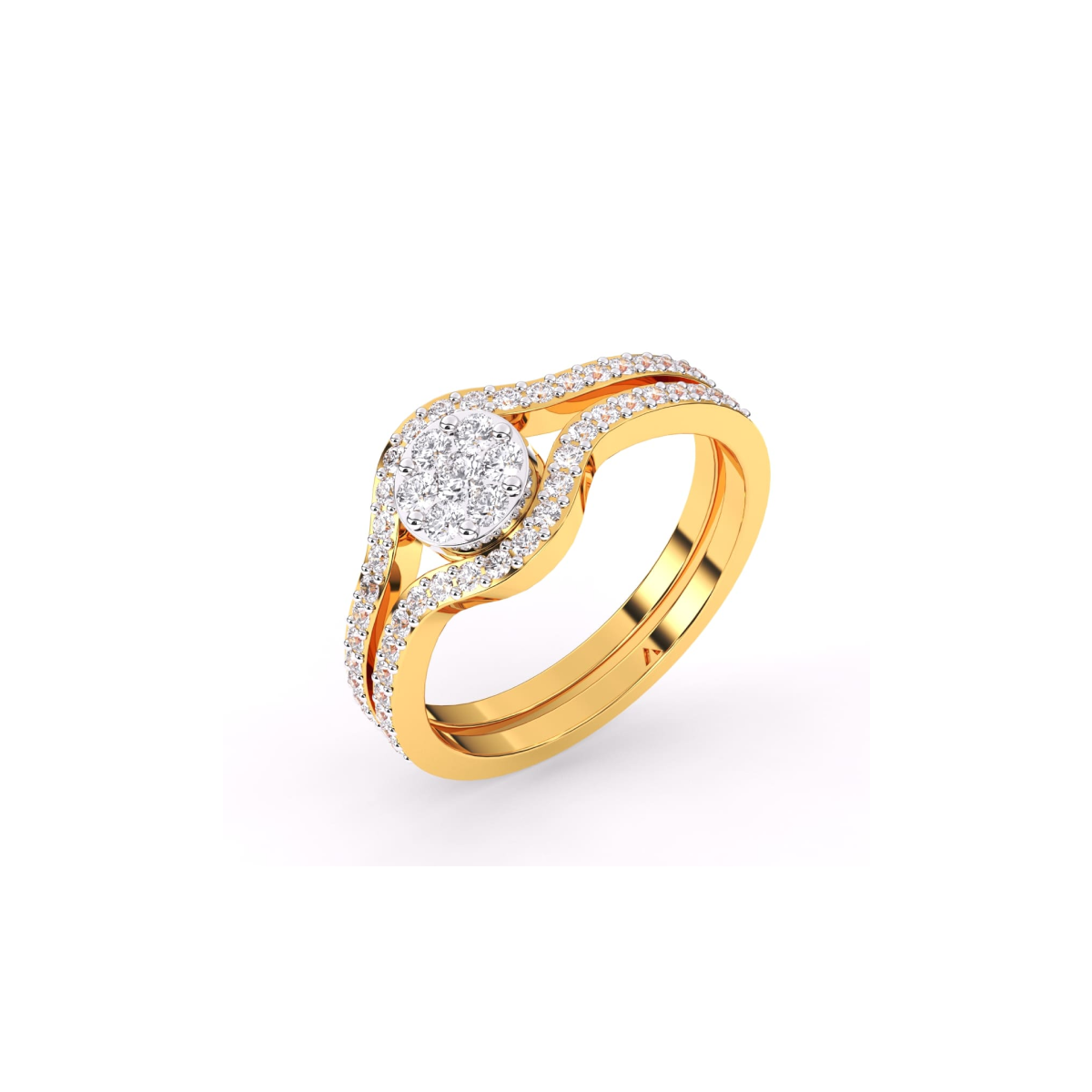 Vintage Double Raw Lab Grown Diamond Ring